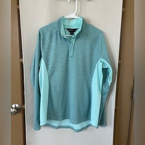 Swiss Alps Womens Large Blue Quarter Snap Pullover